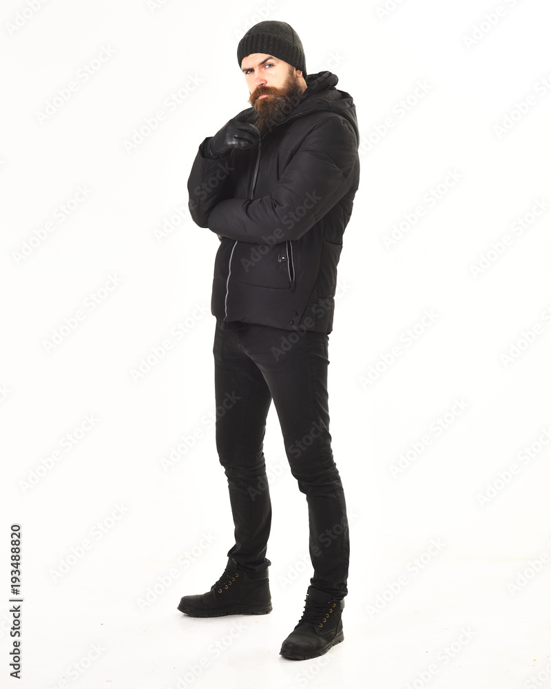 Stylish guy in jacket and hat, isolated on white background, Stylish guy in jacket and hat, isolated on white background,