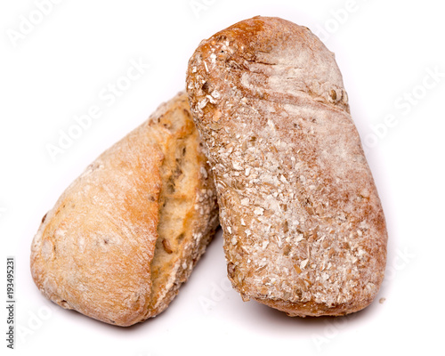 bread roll, bread on a white background, isolated