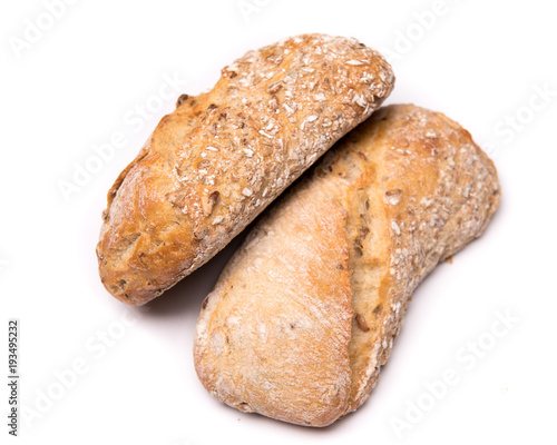 bread roll, bread on a white background, isolated