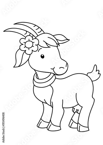 coloring book with goat