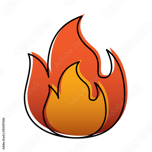fire flame burning danger hot image vector illustration