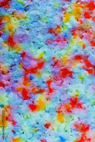 Colorful PU plastic foam, abstract chemical background