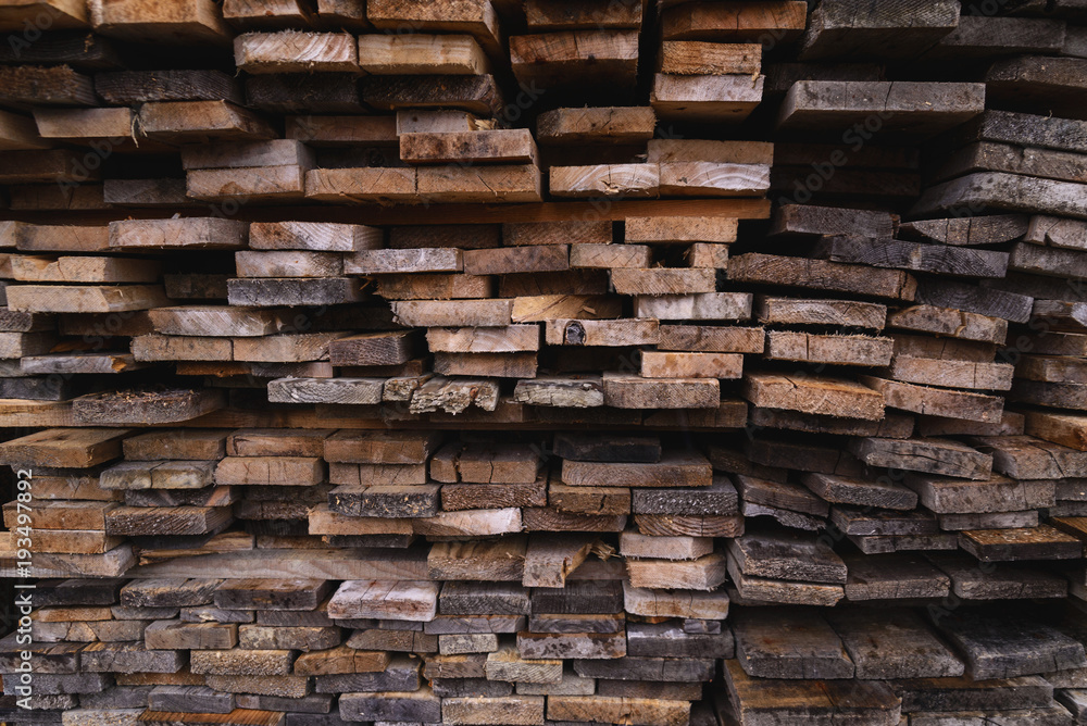 Pine boards stacked, end view Pine boards stacked, end view