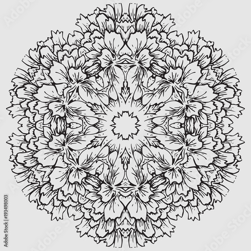 Floral Mandala for Coloring