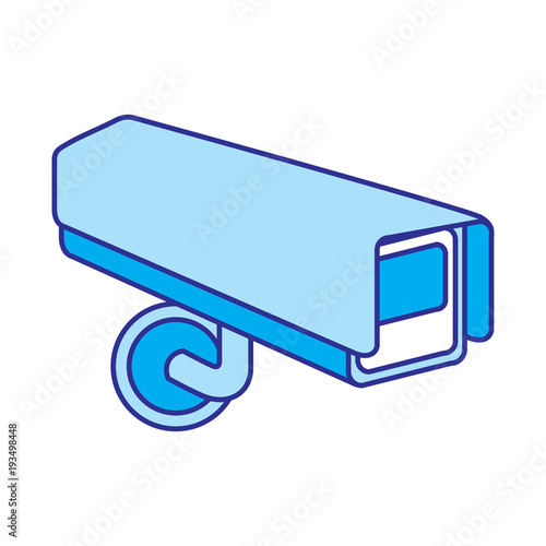 surveillance camera warning privacy safety vector illustration blue image