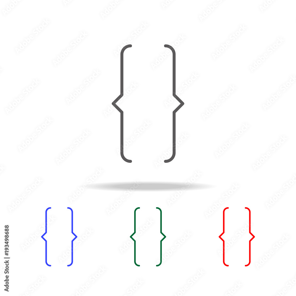 Bracket icon. Elements in multi colored icons for mobile concept and