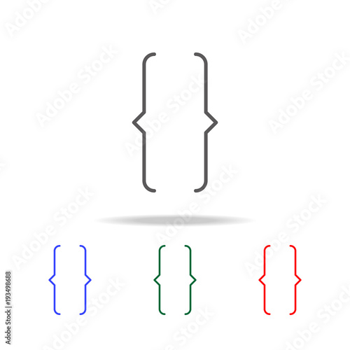 Bracket icon. Elements in multi colored icons for mobile concept and web apps. Icons for website design and development, app development