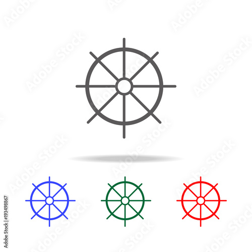 Ship steering wheel icon. Elements in multi colored icons for mobile concept and web apps. Icons for website design and development, app development