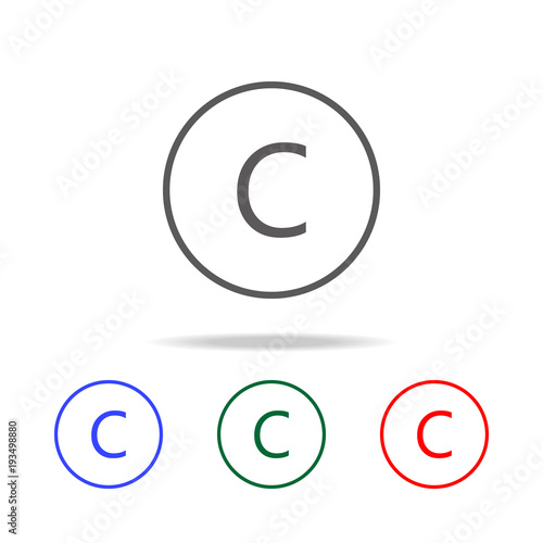 letter C in round icon. Elements in multi colored icons for mobile concept and web apps. Icons for website design and development, app development