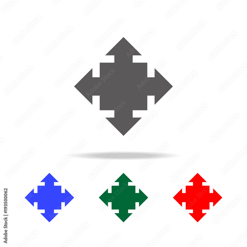 Arrows in four directions icon. Elements in multi colored icons for mobile concept and web apps. Icons for website design and development, app development