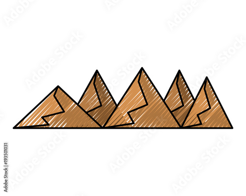 silhouettes of hills and mountains from dessert vector illustration drawing graphic