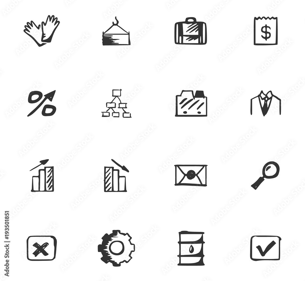 Doodle Business icons set Doodle Business icons set