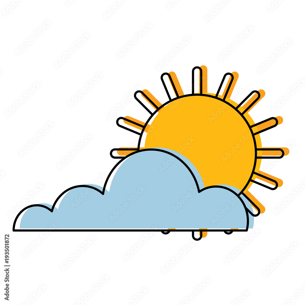 sun cloud weather summer hot forecast vector illustration sun cloud weather summer hot forecast vector illustration