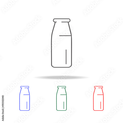 Milk bottle line icon. Elements in multi colored icons for mobile concept and web apps. Icons for website design and development, app development