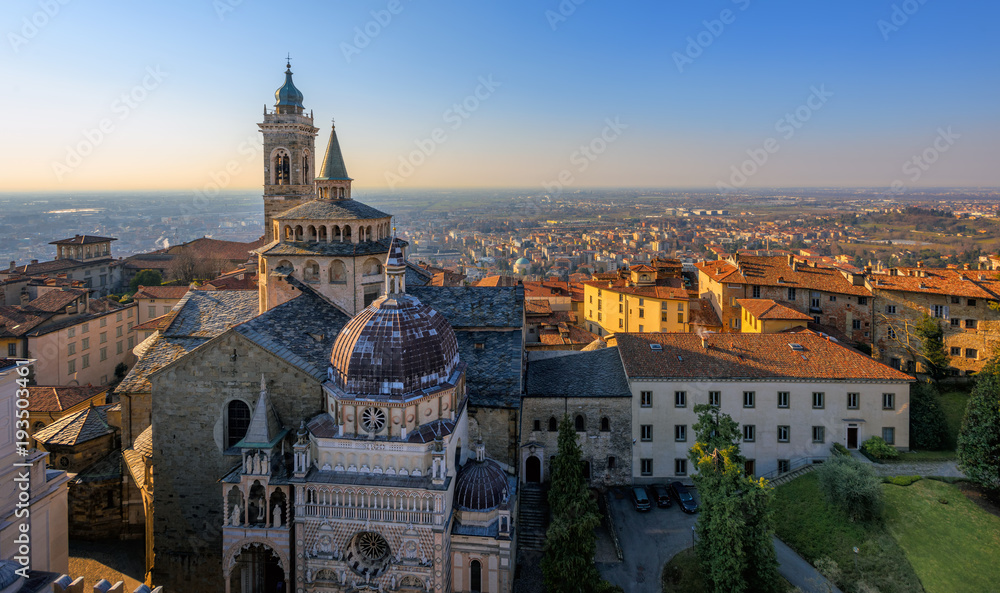 Panorama of Bergamo Old Town, Italy