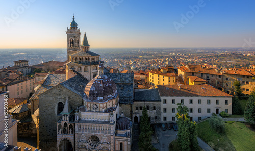 Photo Panorama of Bergamo Old Town, Italy
