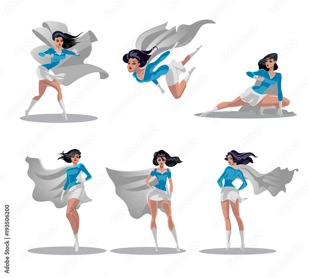Character Set, Comic Superhero In Different Action Poses Vector  Illustration Royalty Free SVG, Cliparts, Vectors, and Stock Illustration.  Image 130828100.