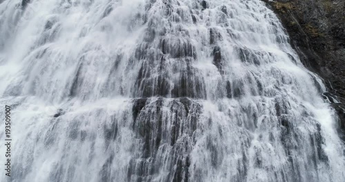 Flying over an unbelievable waterfall in Iceland