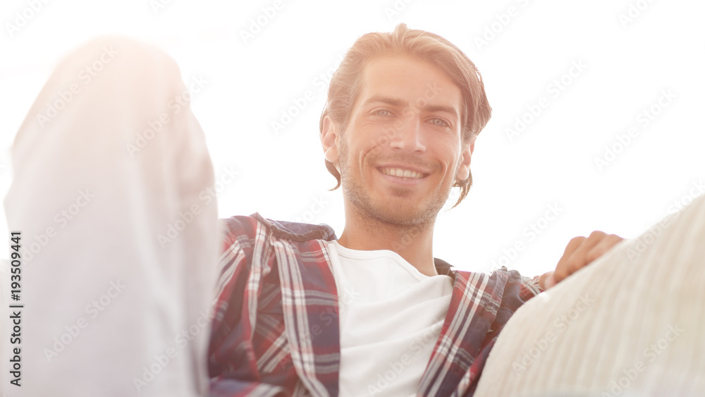 successful modern guy. photo in background successful modern guy. photo in background