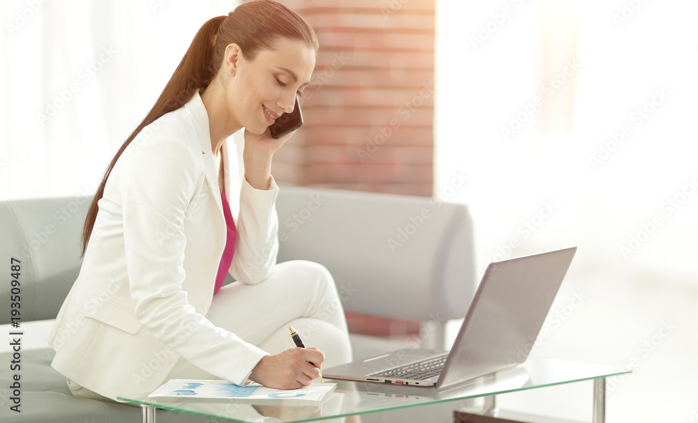 business lady talking to a financial partner business lady talking to a financial partner