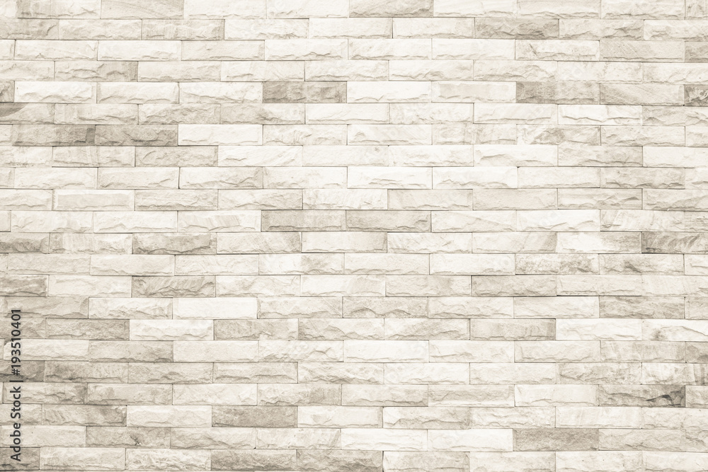 Obraz premium Cream and white brick wall texture background or wallpaper abstract paint to flooring and homework.