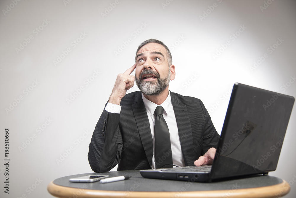 Inspired business man got an idea Inspired business man got an idea