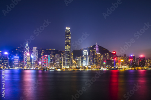 Victoria Harbor of Hong Kong at twilight © Earnest Tse