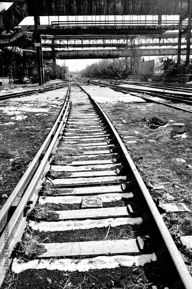 Railway in a abandoned steel works, Beijing