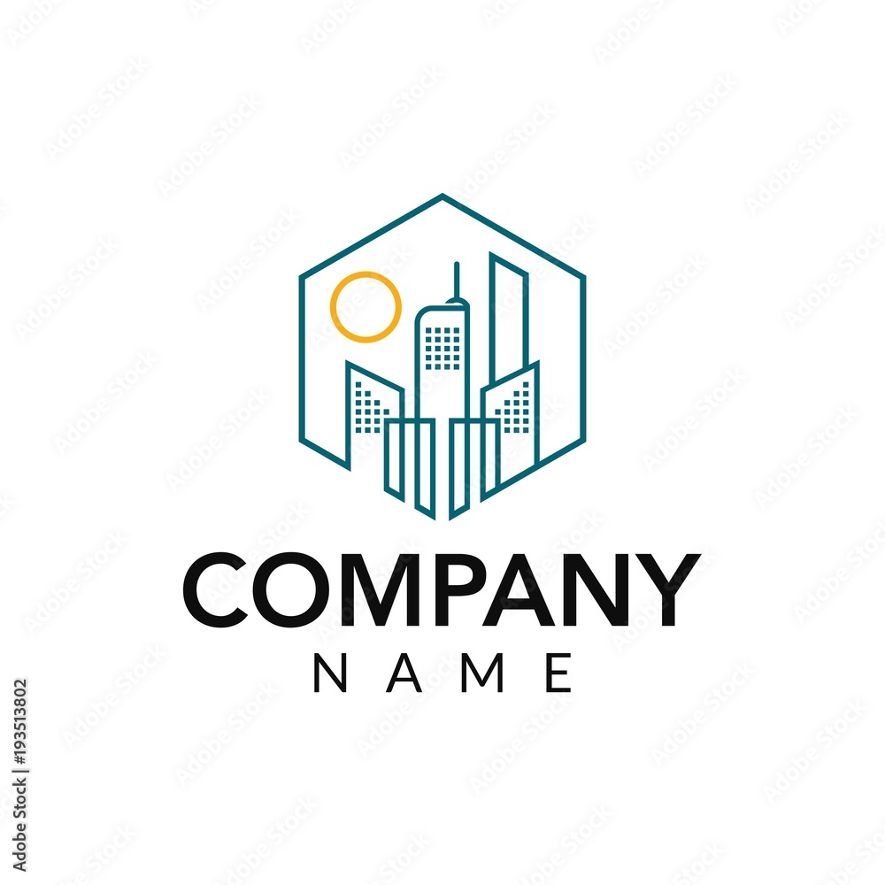 Fototapeta premium real estate vector logo icon illustration 