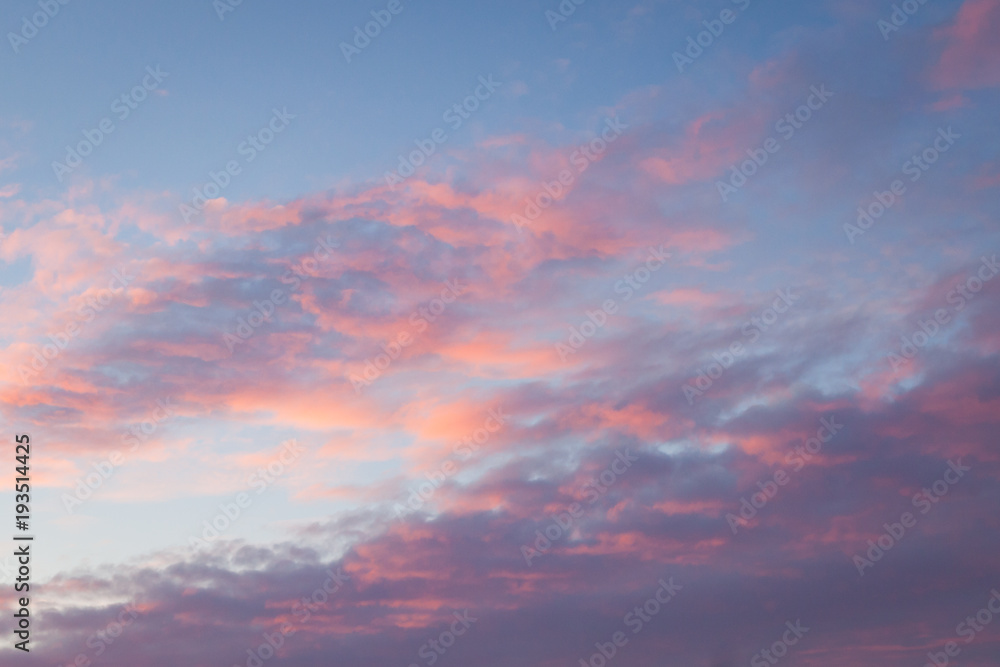 Calm cloud scape at sunset sky background