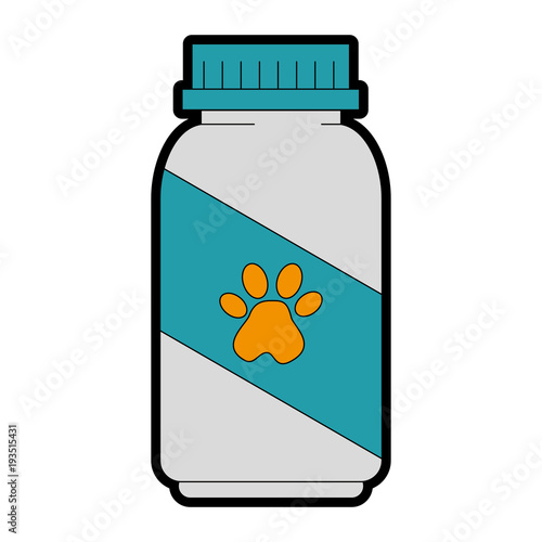 mascot vitamins bottle with footprint vector illustration design