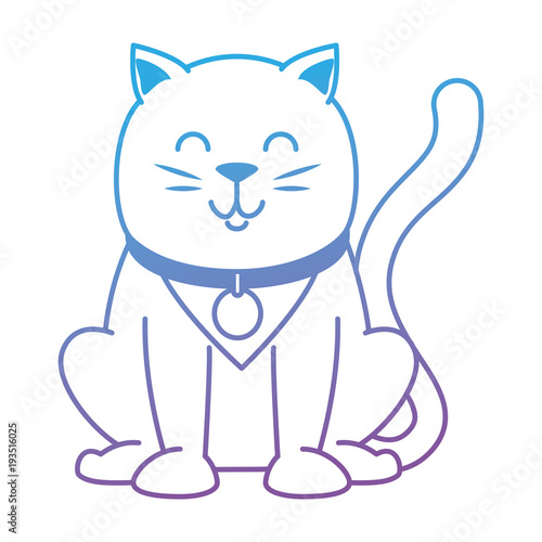 cute cat mascot character vector illustration design © Gstudio