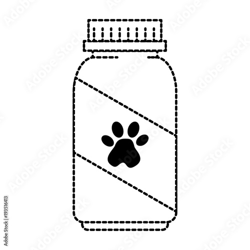 mascot vitamins bottle with footprint vector illustration design