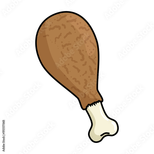 delicious chicken thigh icon vector illustration design