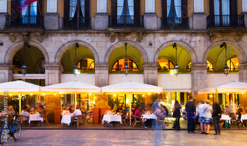 Photography Nightlife of Placa Reial in Barcelona