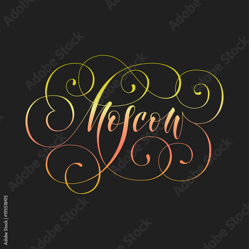 Canvas Print moscow City hand written lettering