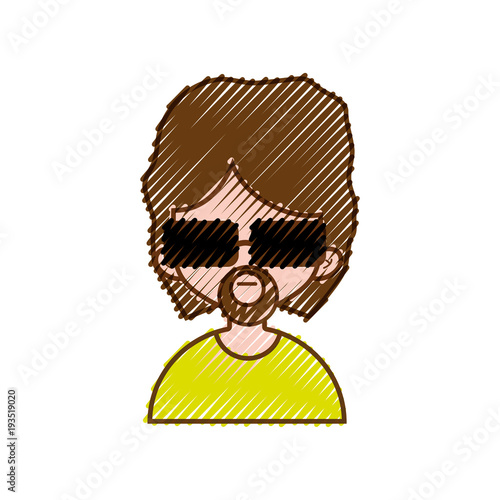 grated avatar man with hairstyle and beard design