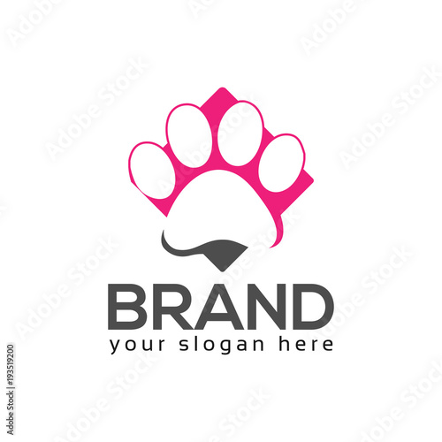 Dog paws logo vector.