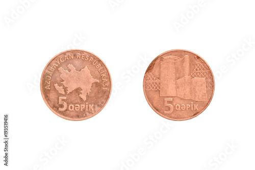 Five Azerbaijan Qapik coin photo