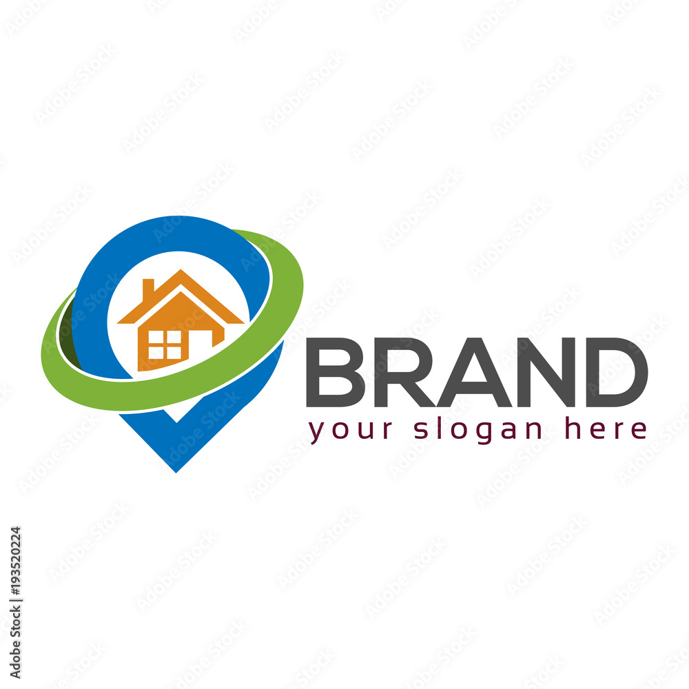 Placeholder and house logo vector. Flat logo design Placeholder and house logo vector. Flat logo design