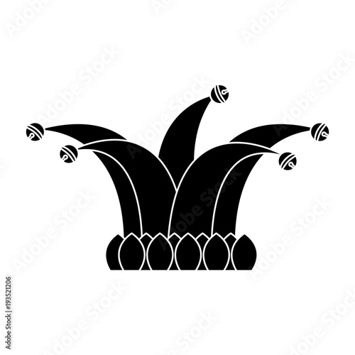 jester hat with bells clothes funny vector illustration