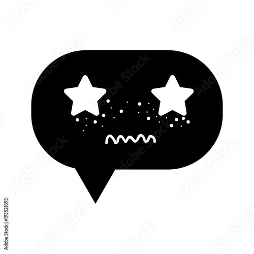 silhouette unpleasant chat bubble kawaii cartoon