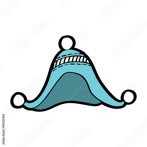earflap hat warm wear winter fashion vector illustration