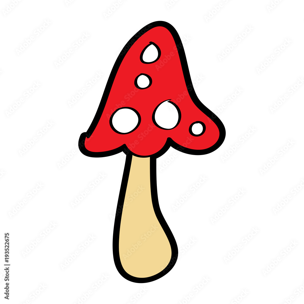 mushroom vegetation plant nature icon vector illustration