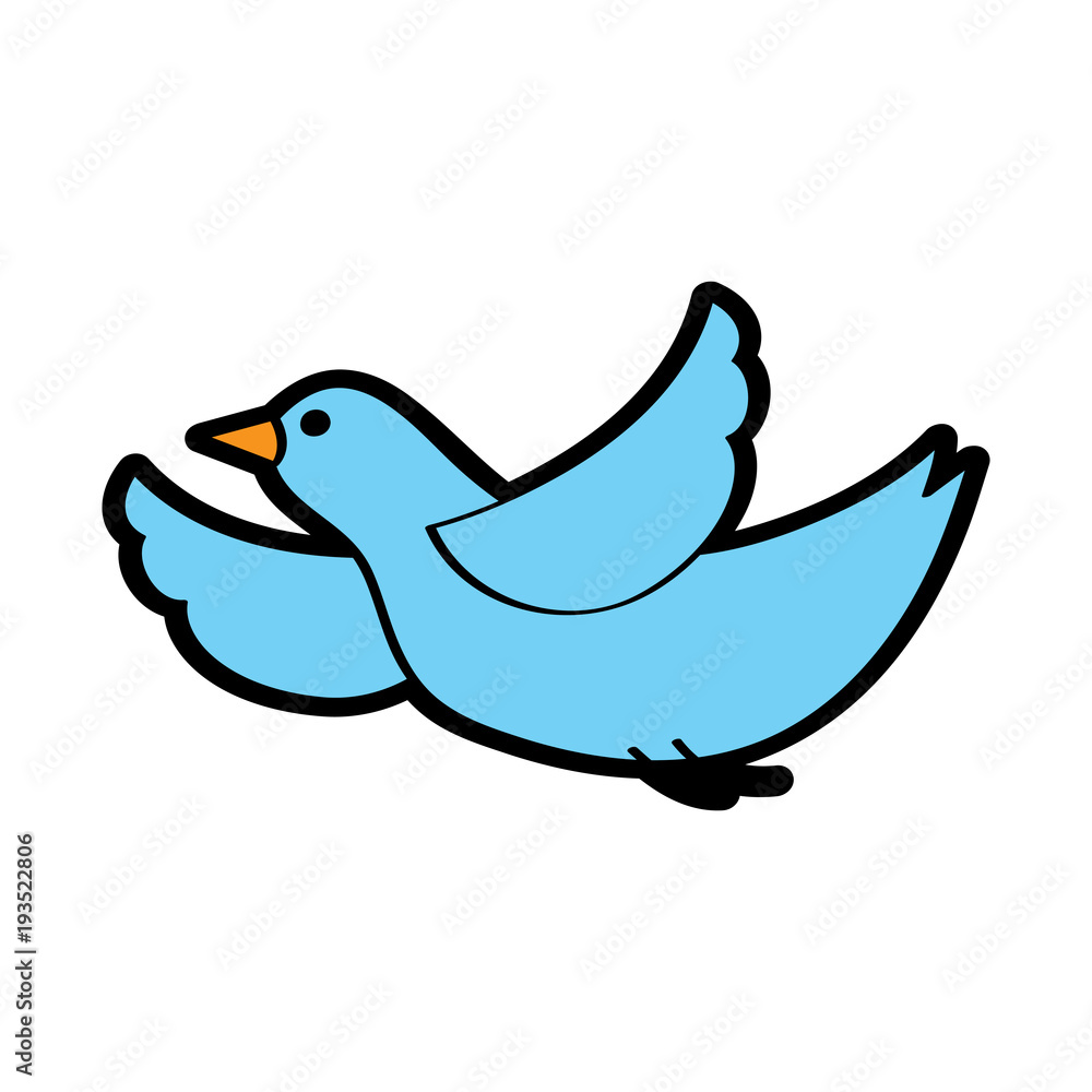 cute blue bird cartoon flying waving vector illustration cute blue bird cartoon flying waving vector illustration