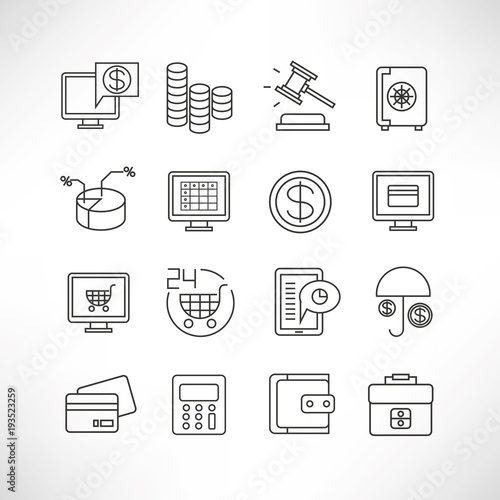 finance and e commerce icons