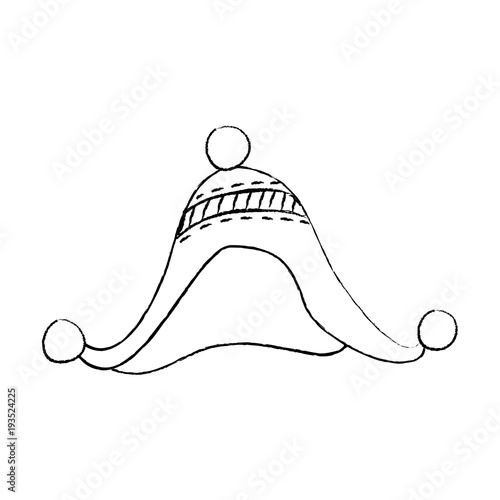 earflap hat warm wear winter fashion vector illustration sketch design
