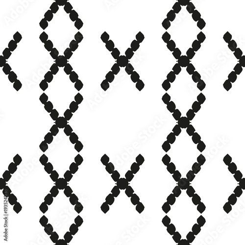 Black and White Seamless Ethnic Pattern