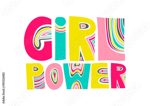 Vector hand drawn lettering "Girl Power". Concept of posters, postcards, stickers.