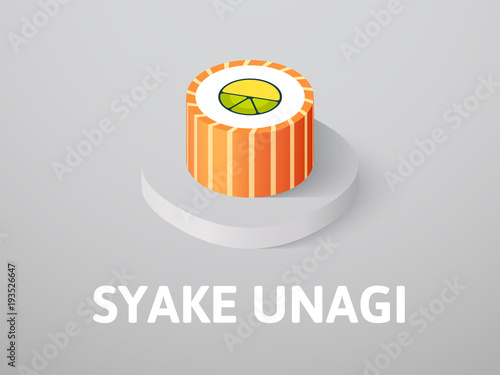 Syake unagi isometric icon, isolated on color background